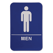Blue Men's 9" x 6" ADA Braille Restroom Sign