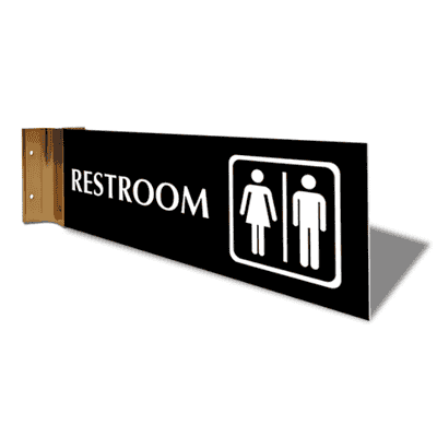 Restroom Icon 4" x 12" Corridor Sign - alternate view