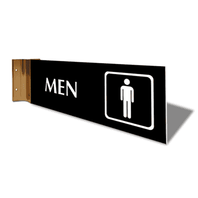 Men's Room Icon 4" x 12" Corridor Sign - alternate view