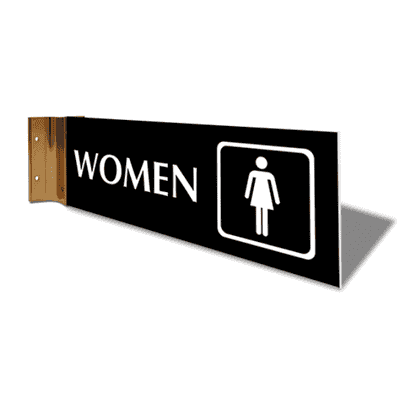 Women's Room Icon 4" x 12" Corridor Sign - alternate view