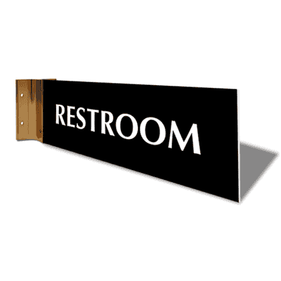 Restroom 4" x 12" Corridor Sign - alternate view