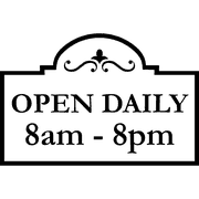8" x 12" Open Daily Business Hours Die Cut Decal