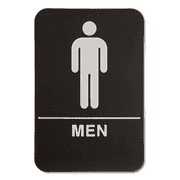 Black Men's 9" x 6" ADA Braille Restroom Sign