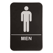 Black Men's 9" x 6" ADA Braille Restroom Sign