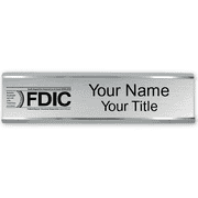 Engraved FDIC 2" x 10" Name Plate