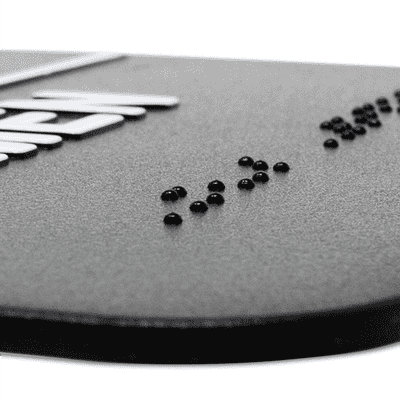 Black Men's 9" x 6" ADA Braille Restroom Sign - alternate view
