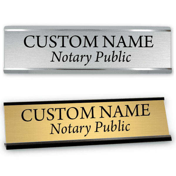 Notary Public Name Sign w/ Frame | 2" x 8"