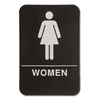 Black Women's ADA Braille Restroom Sign | 9" x 6"