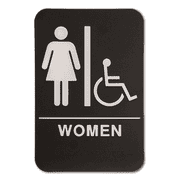 Black Handicap ADA Braille Women's Restroom Sign