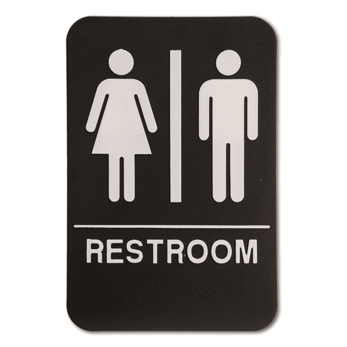 Black Unisex ADA Braille Restroom Sign