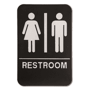 Black Unisex 9" x 6" ADA Braille Restroom Sign