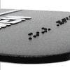 Close up of the braille on the sign