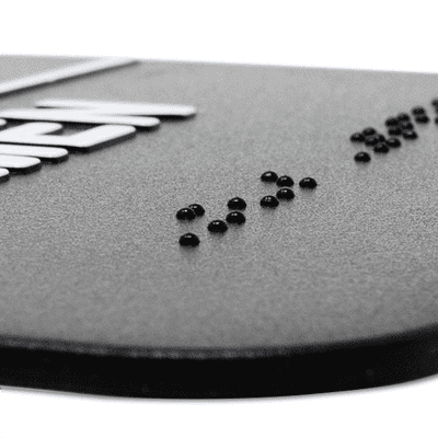 Black Unisex 9" x 6" ADA Braille Restroom Sign - alternate view