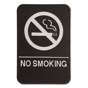 Black No Smoking Sign ADA Braille Sign