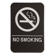 Black No Smoking Sign ADA Braille Sign