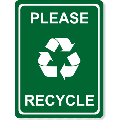 Engraved Please Recycle Sign | 8" x 6"