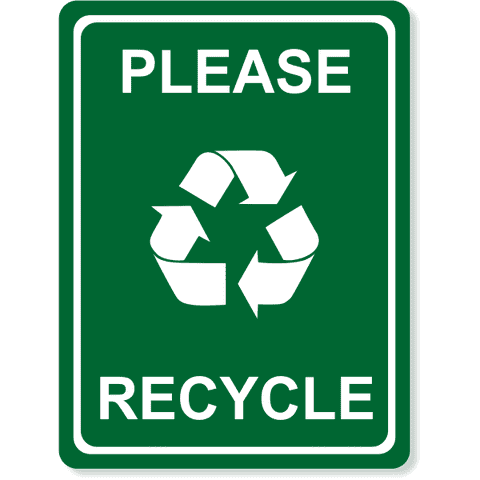 Engraved 8" x 6" Please Recycle Sign