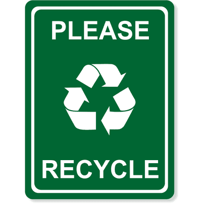 Engraved Please Recycle Sign | 8" x 6"