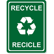 Engraved Bilingual 8" x 6" Recycle Sign