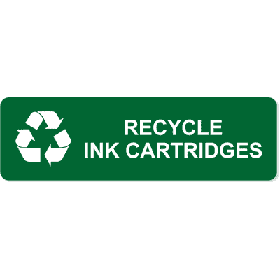 Engraved Ink Cartridge Recycle Sign | 3" x 10"