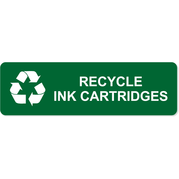 Engraved Ink Cartridge Recycle Sign | 3" x 10"