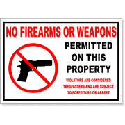 7" x 10" No Firearms Permitted Decal