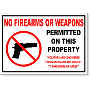 7" x 10" No Firearms Permitted Decal