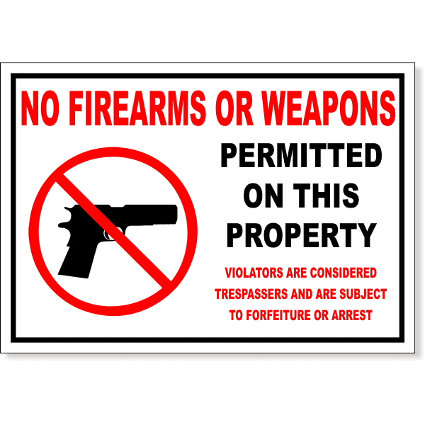 7" x 10" No Firearms Permitted Decal