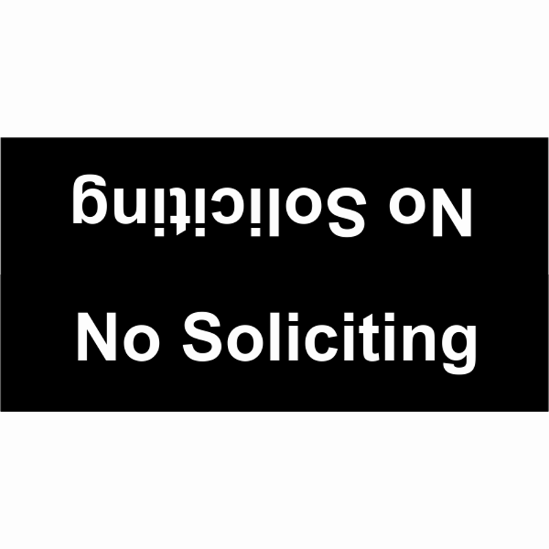 No Soliciting Tent Sign | 2" x 8"