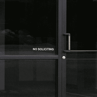 1" x 10" No Soliciting Die Cut Vinyl Decal - alternate view