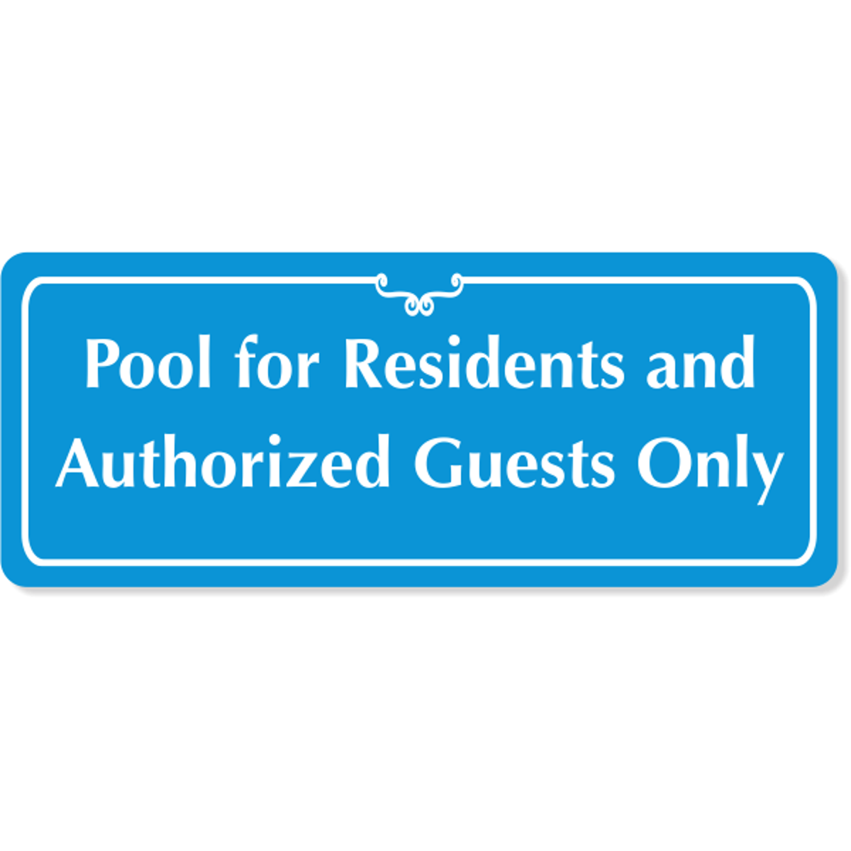 Engraved Pool for Residents Sign | 4" x 10" 