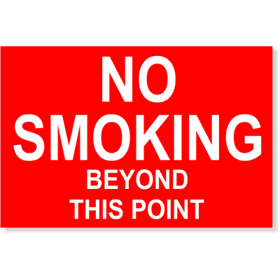Plastic No Smoking Beyond This Point Sign | 4" x 6"