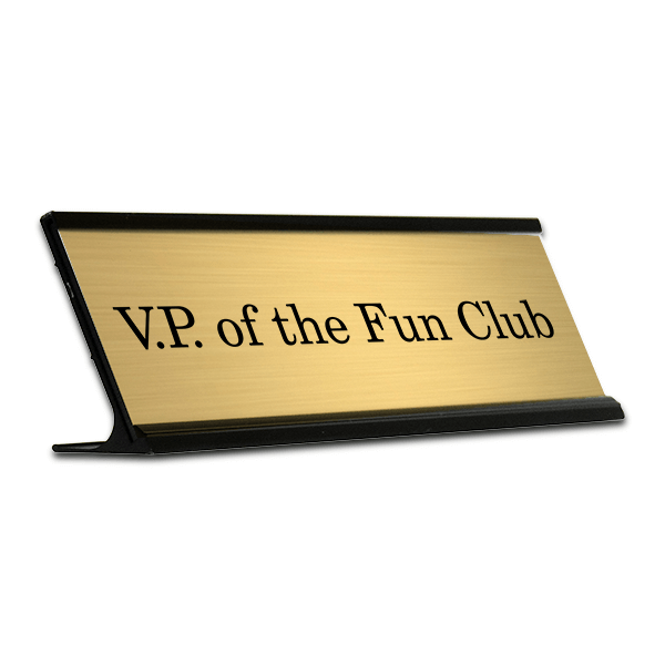 Engraved VP of the Fun Club Funny Desk Plate