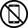 6" Round No Cell Phone Die Cut Vinyl Decal