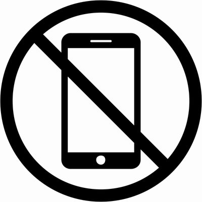 6" Round No Cell Phone Die Cut Vinyl Decal