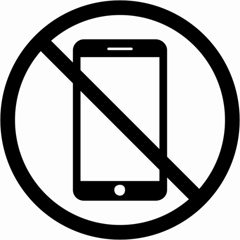 6" Round No Cell Phone Die Cut Vinyl Decal