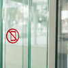 6" Round No Cell Phone Die Cut Vinyl Decal on a store window