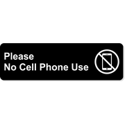 Please No Cell Phone Use Sign | Engraved Plastic | 3" x 10"