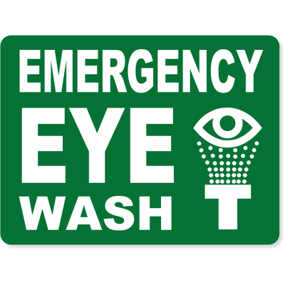 Emergency Eye Wash Engraved Plastic Sign | 6" x 8"