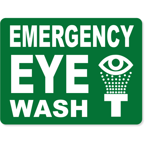 Emergency Eye Wash Engraved Plastic Sign | 6" x 8"