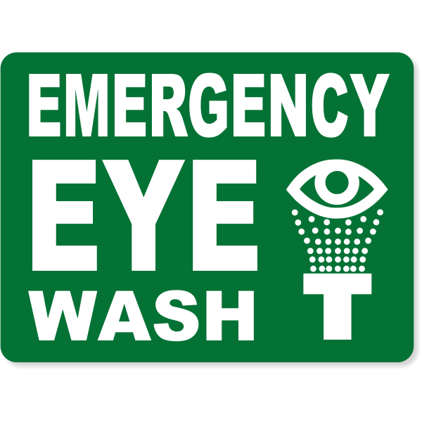 Emergency Eye Wash Engraved Plastic Sign | 6" x 8"