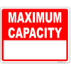Red Maximum Capacity Write On Sign | 8" x 10"