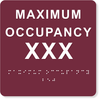 Maximum Occupancy ADA Sign | 6" x 6"
