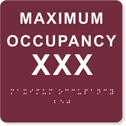 Maximum Occupancy 6" x 6" ADA Sign