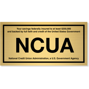 NCUA Engraved Brass 4" x 8" Wall Plate 