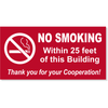 NO SMOKING Within custom Feet 6" x 12" Sign