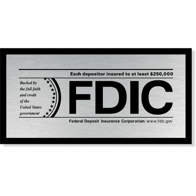 Banks & Financial Institutions 4" x 8" FDIC Sign - alternate view