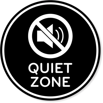 6" Round Quiet Zone Engraved Plastic Sign
