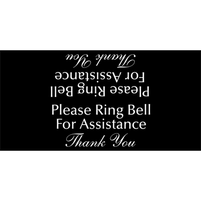 Please Ring Bell For Assistance 2" x 8" Tent Sign  - alternate view