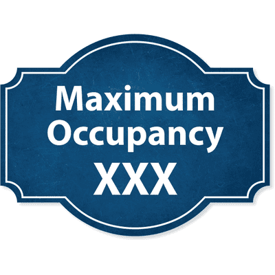 Maximum Occupancy Blue Texture 6" x 8" Acrylic Sign  - alternate view